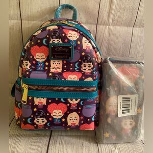 Loungefly Hocus Pocus chibi AOP backpack + wallet